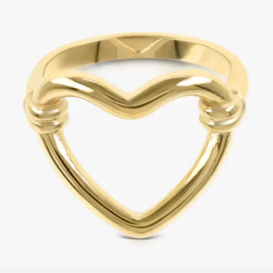 Amour in Your Hands Open Heart 18K Gold Ring