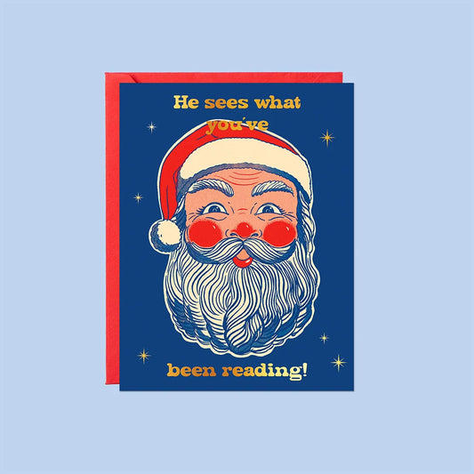 He Sees What You've Been Reading! Card