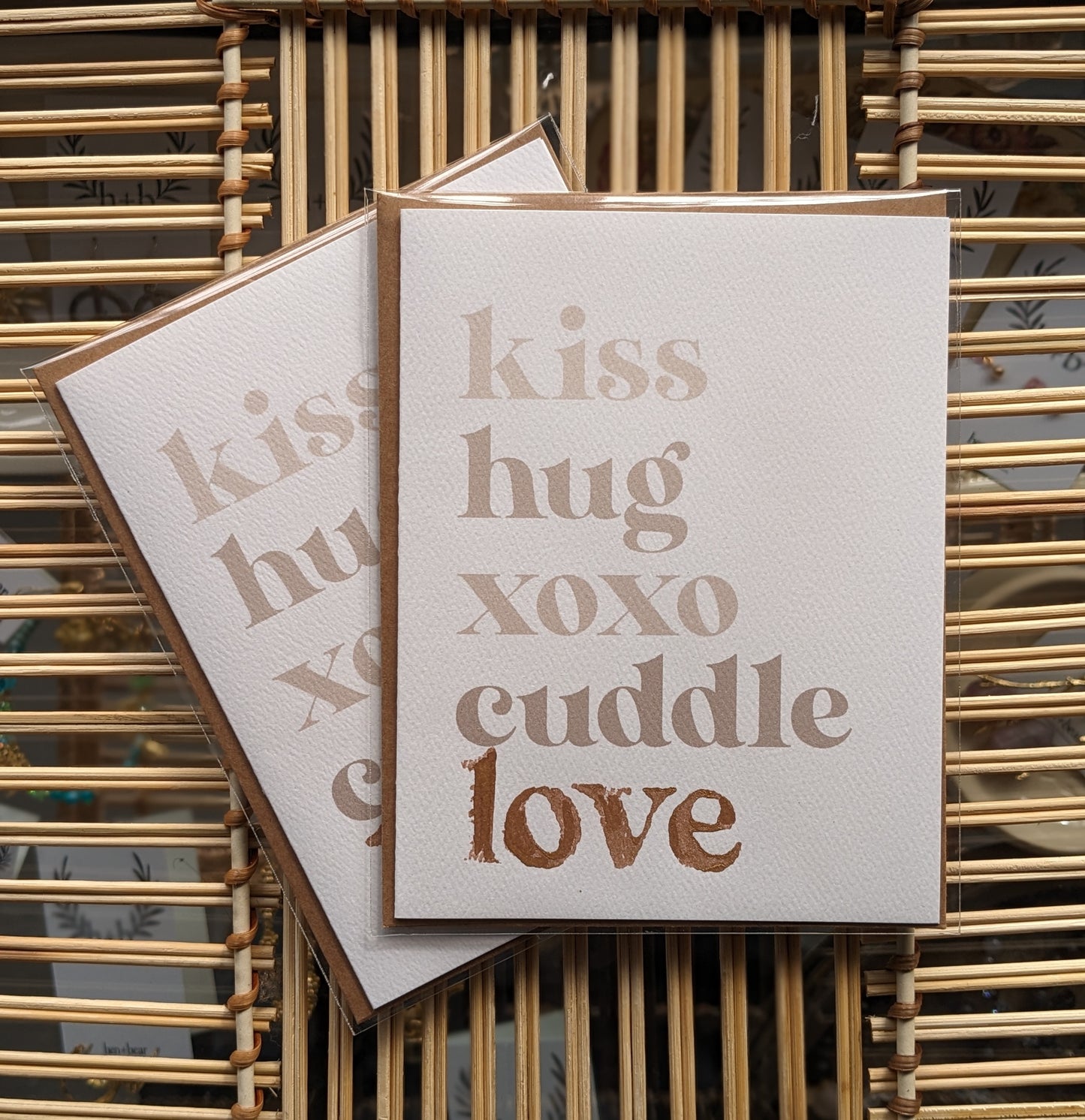 Kiss Hug xoxo Cuddle Love Card