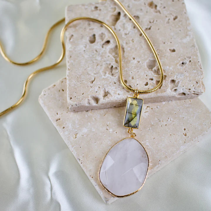 Lexi // Quartz & Labradorite Necklace