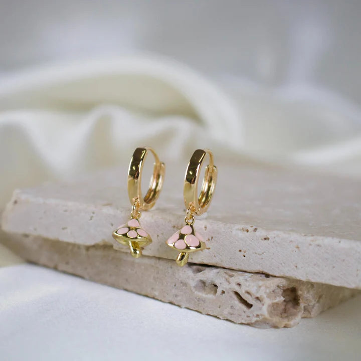 Mischa // Mushroom Huggie Hoops