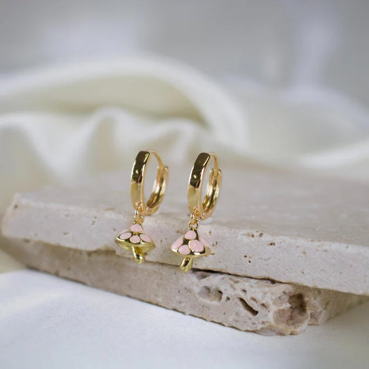 Mischa // Mushroom Huggie Hoops