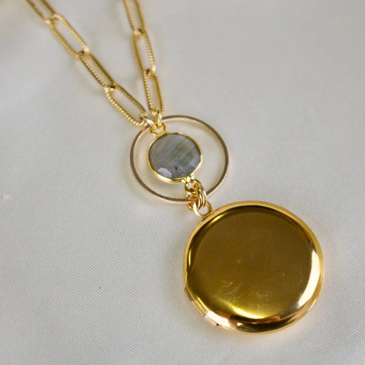 Paloma Labradorite Locket Necklace