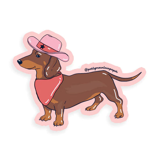 Weenie Dog Cowboy Sticker