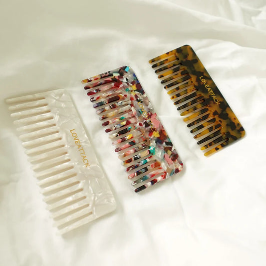 Wide Tooth Detangling Cellulose Acetate Hair Comb