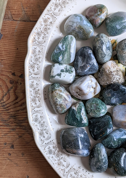 Green Moss Agate Tumbled