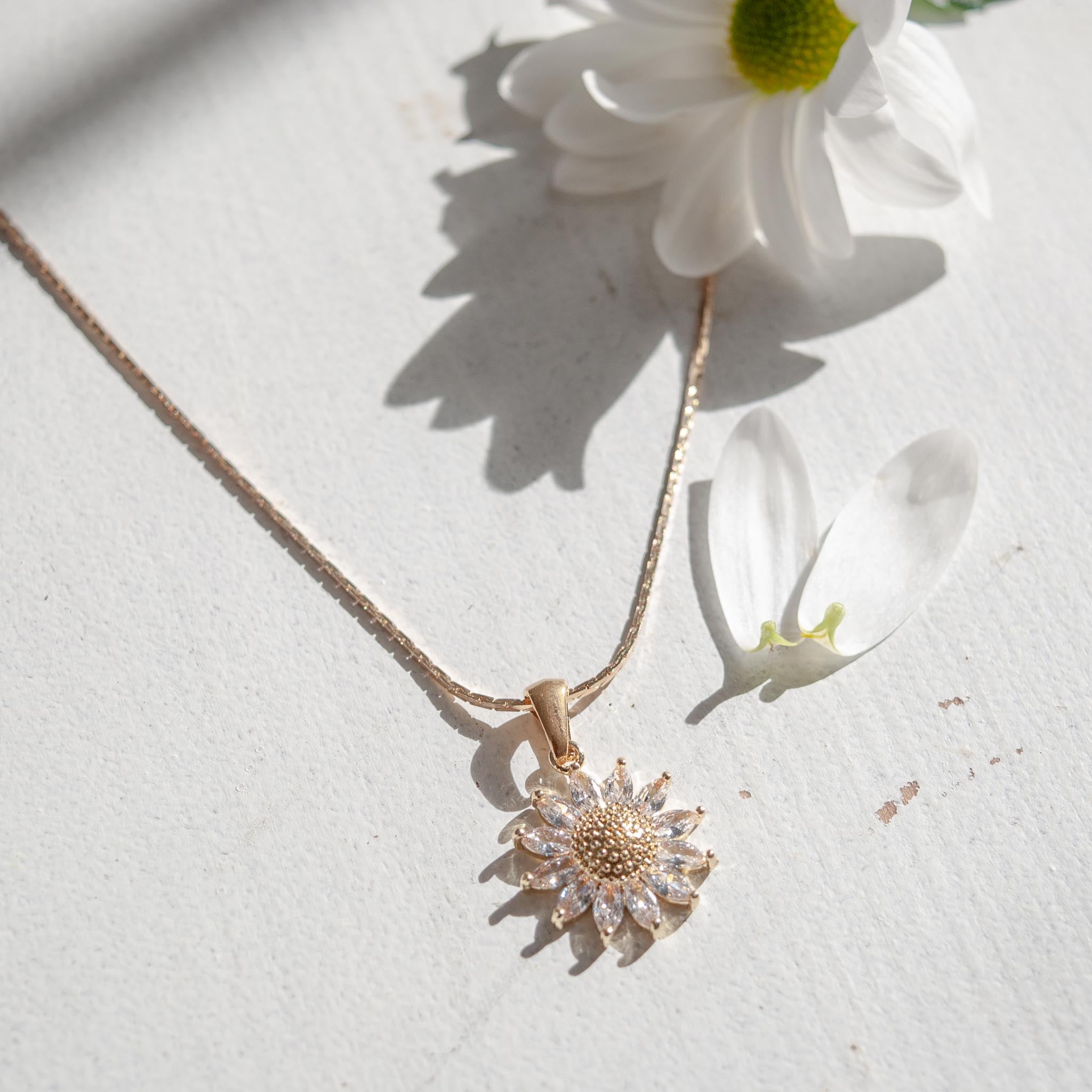 Sunflower necklace hot sale
